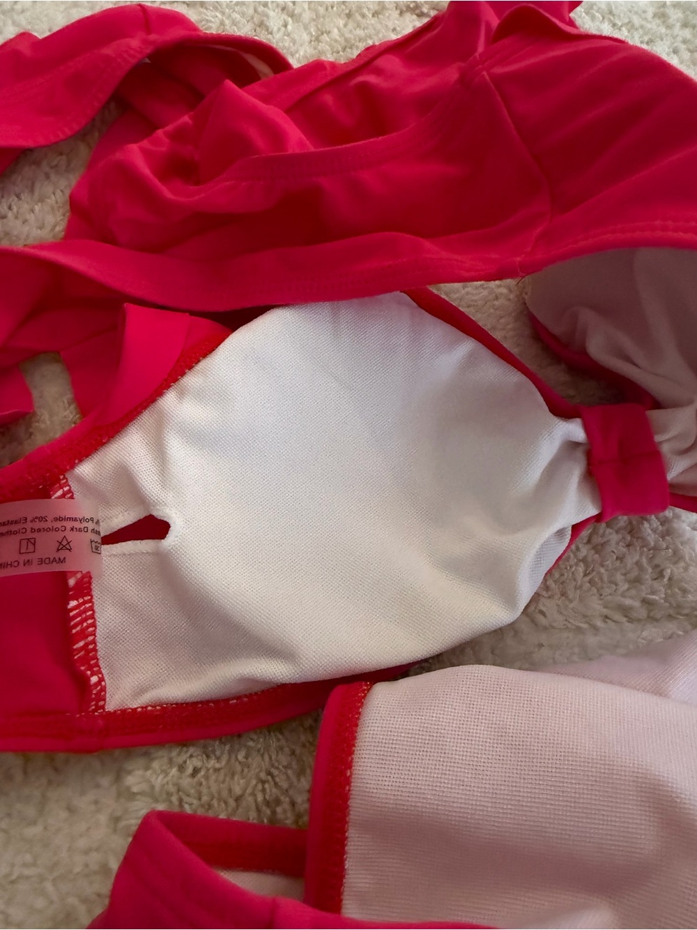 Women’s Pink Ruffle Bikini Set - Picture 3 of 4